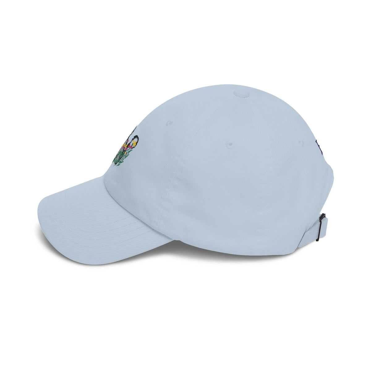 Floral Cat Embroidered Hat – Soft Garden Cat Cotton Cap
