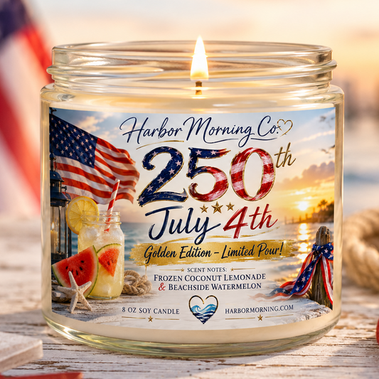 250th July Fourth | 8 oz Coconut Lemonade Soy Candle