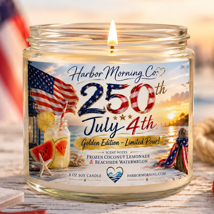 250th July Fourth | 8 oz Coconut Lemonade Soy Candle