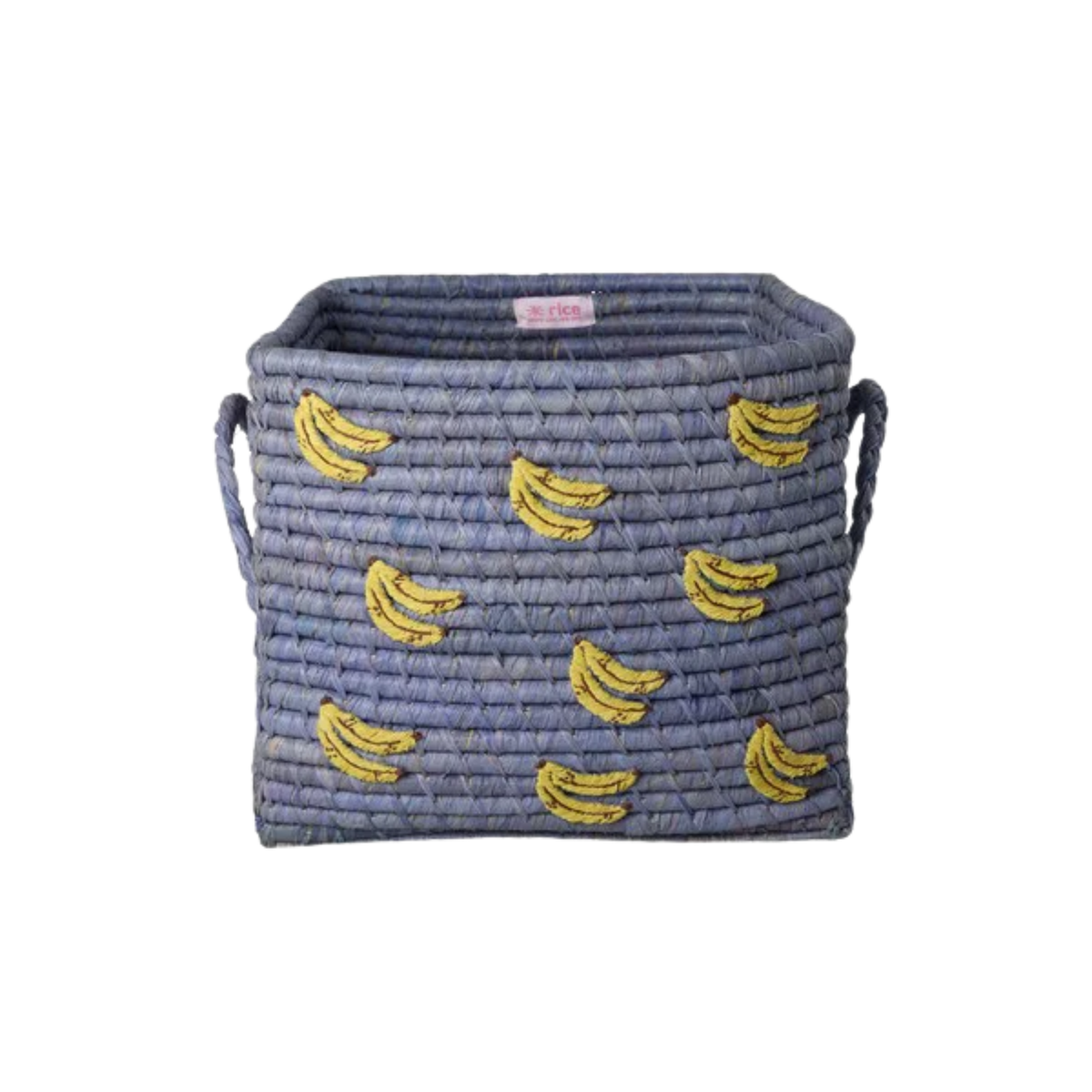 Square Raffia Basket - Blue - Banana Please note: this piece ships within 2 weeks.