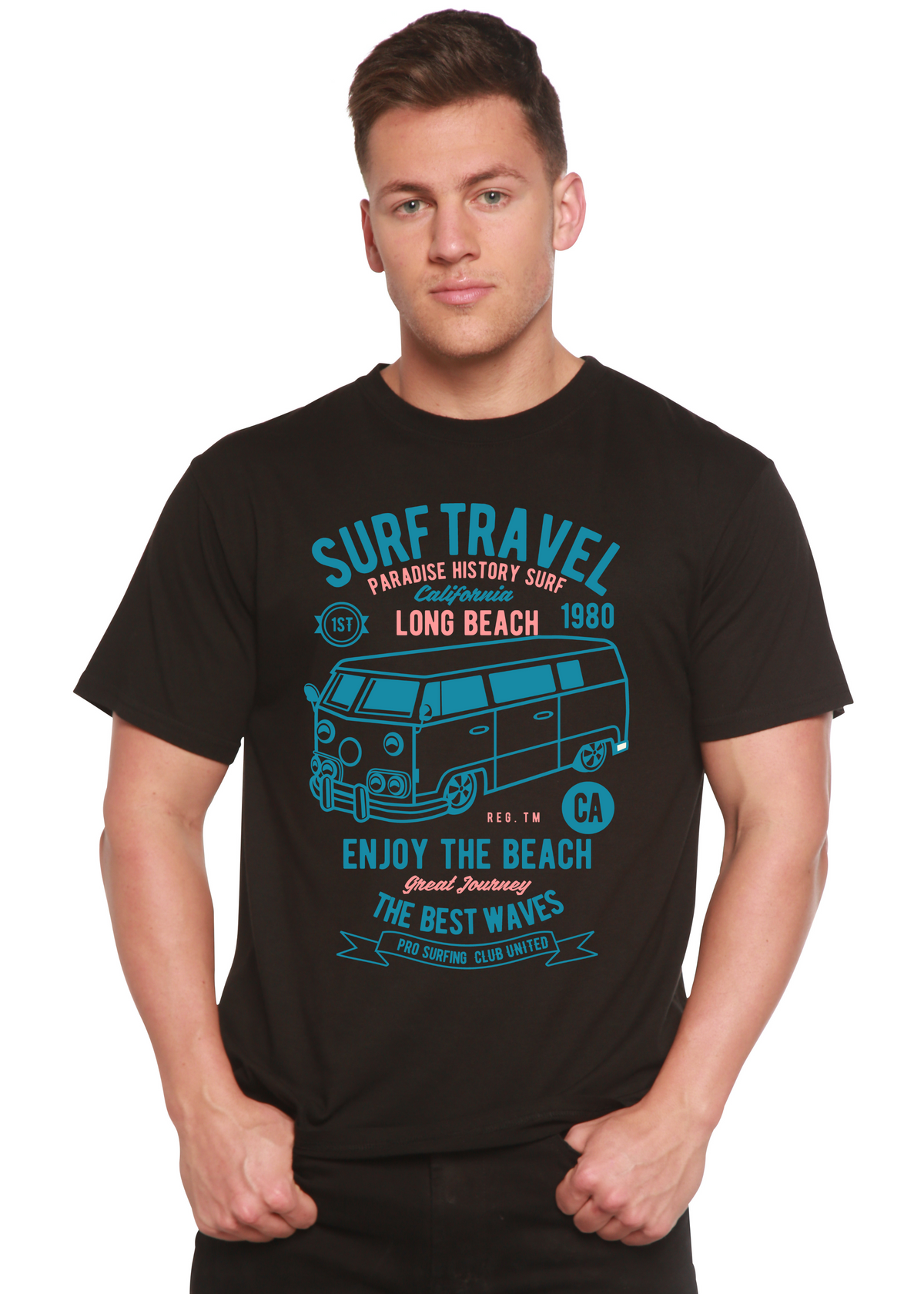 Surf Travel Spun Bamboo® Men's Bamboo Viscose/Organic Cotton Short Sleeve Graphic T-Shirt