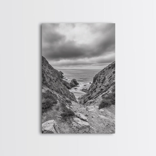 Ocean Cliffs, Rugged Coast, Seascape Photography, Travel Inspiration, Canvas Print, Hallway Wall Art, Coastal Modern Decor, Ocean View