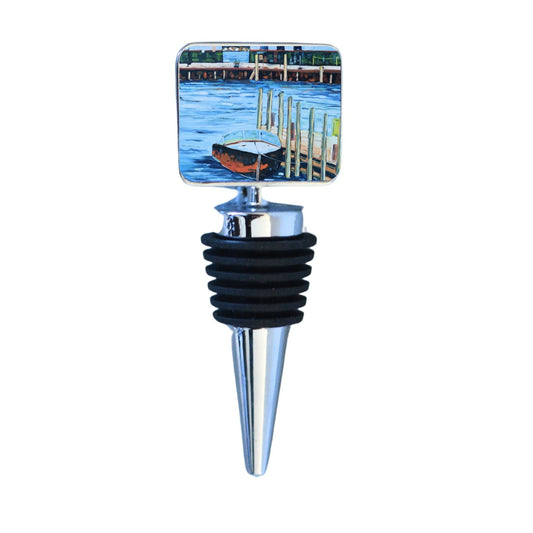 Wine Bottle Stopper: Mackinac Island: Dock Stories