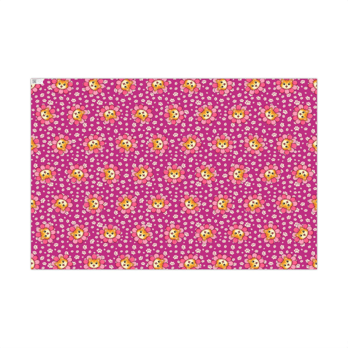 Pink Cat Blossom Gift Wrap | Cute Cat Lover Wrapping Paper