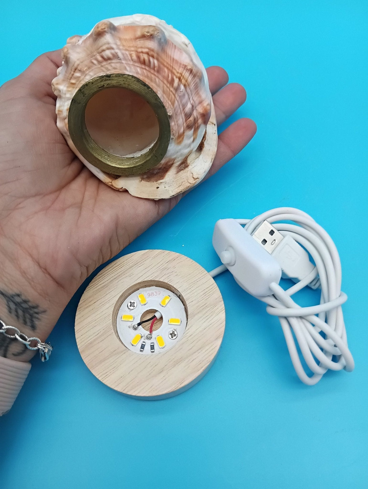 4" Carved Cameo Décor Light with 57" USB Cord & On/Off Switch