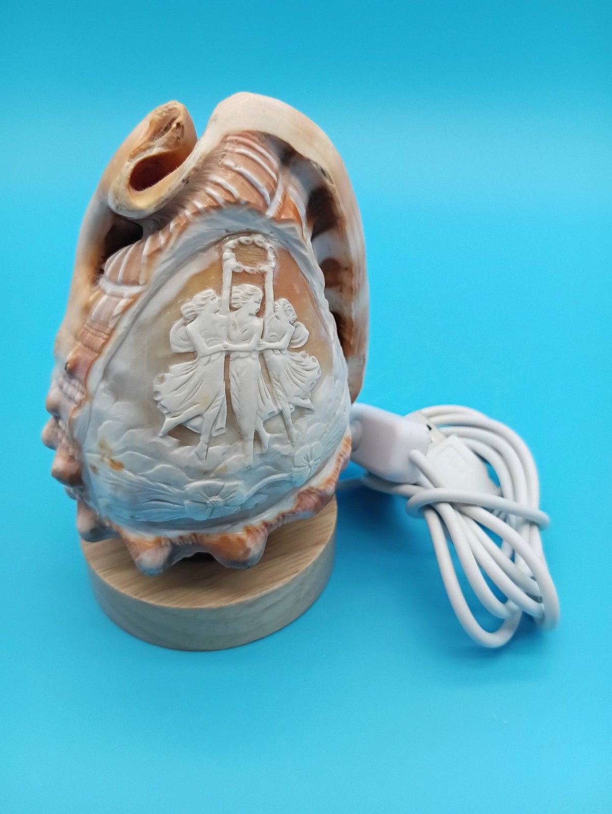 4" Carved Cameo Décor Light with 57" USB Cord & On/Off Switch