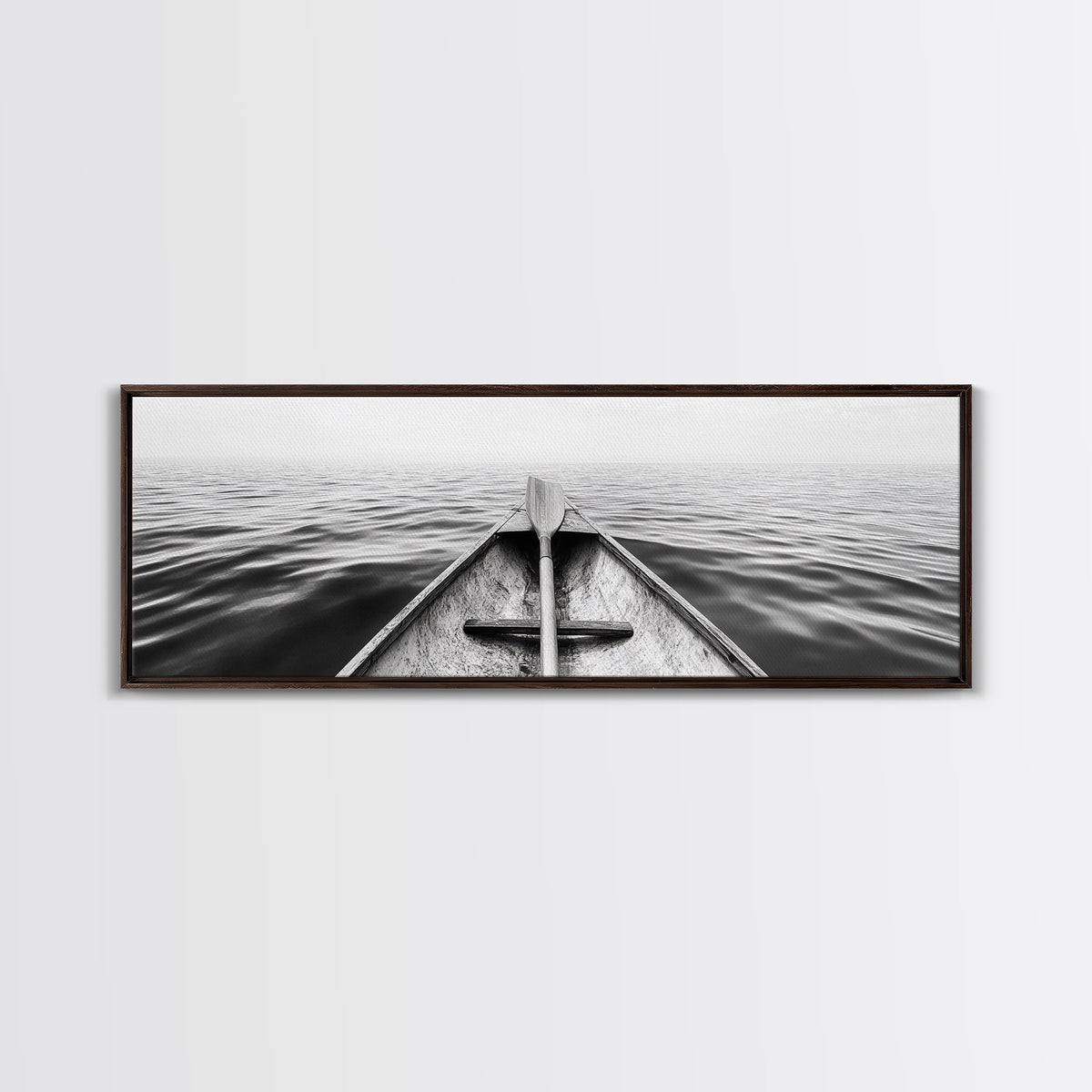 Canoe View, Open Water, Ocean Drift, Paddleboat Scene, Canvas Print, adventure wall art, rustic lake house decor, minimalist travel photo