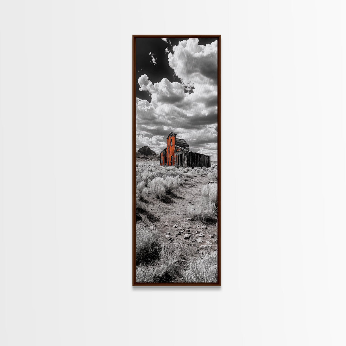 Abandoned Barn, Desert Mood, Old West Vibes, Rustic Autumn Scene, Canvas Print, Farmhouse Wall Decor, Entryway Art