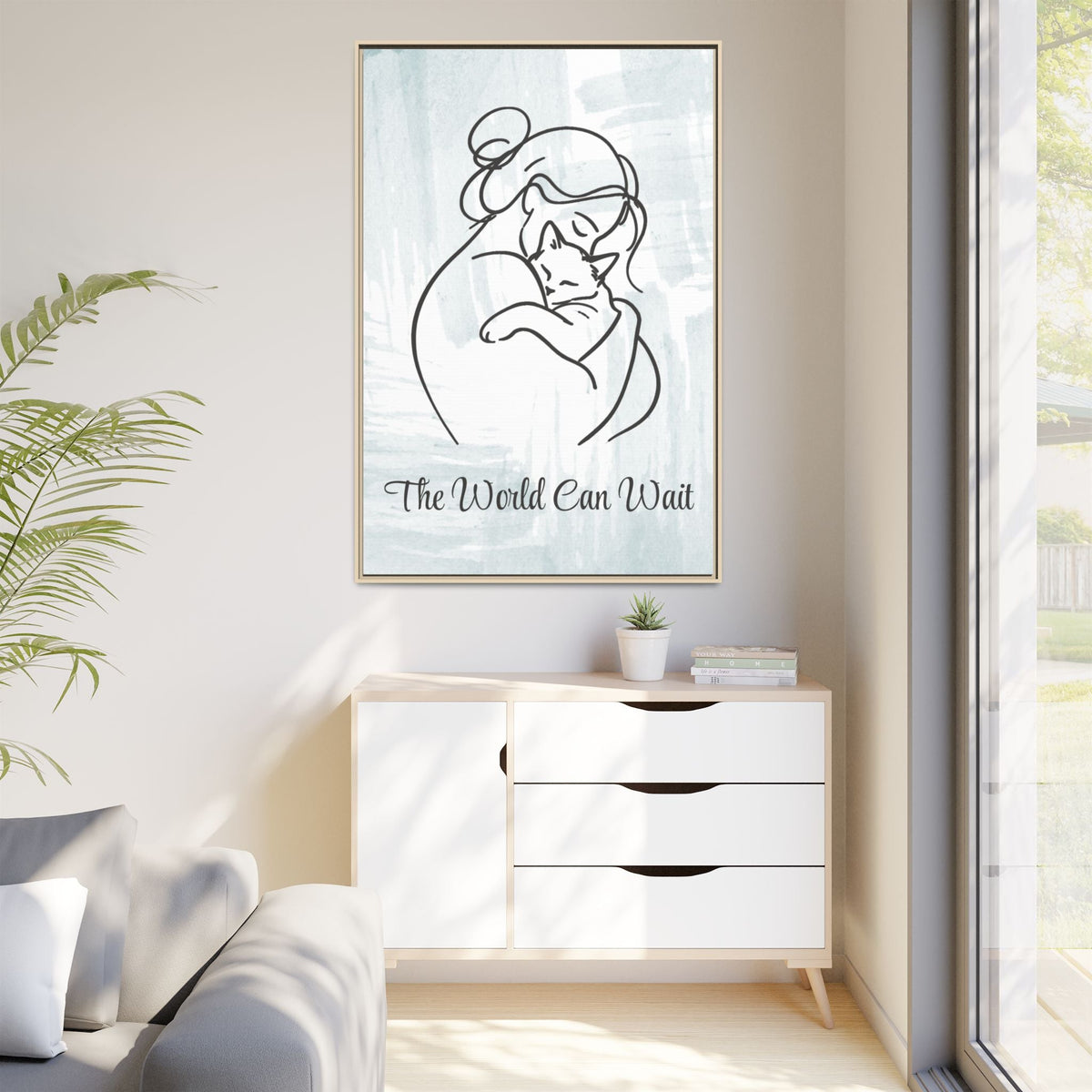 The World Can Wait Cat Canvas Print