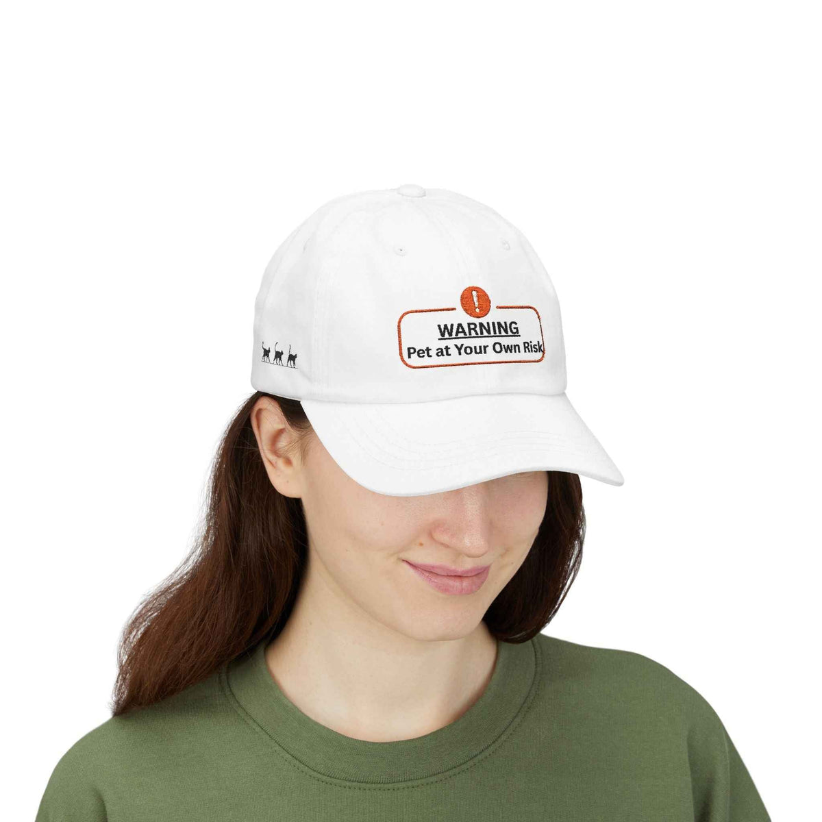 Warning: Pet at Your Own Risk Hat – Sassy Cat Embroidered Dad Cap
