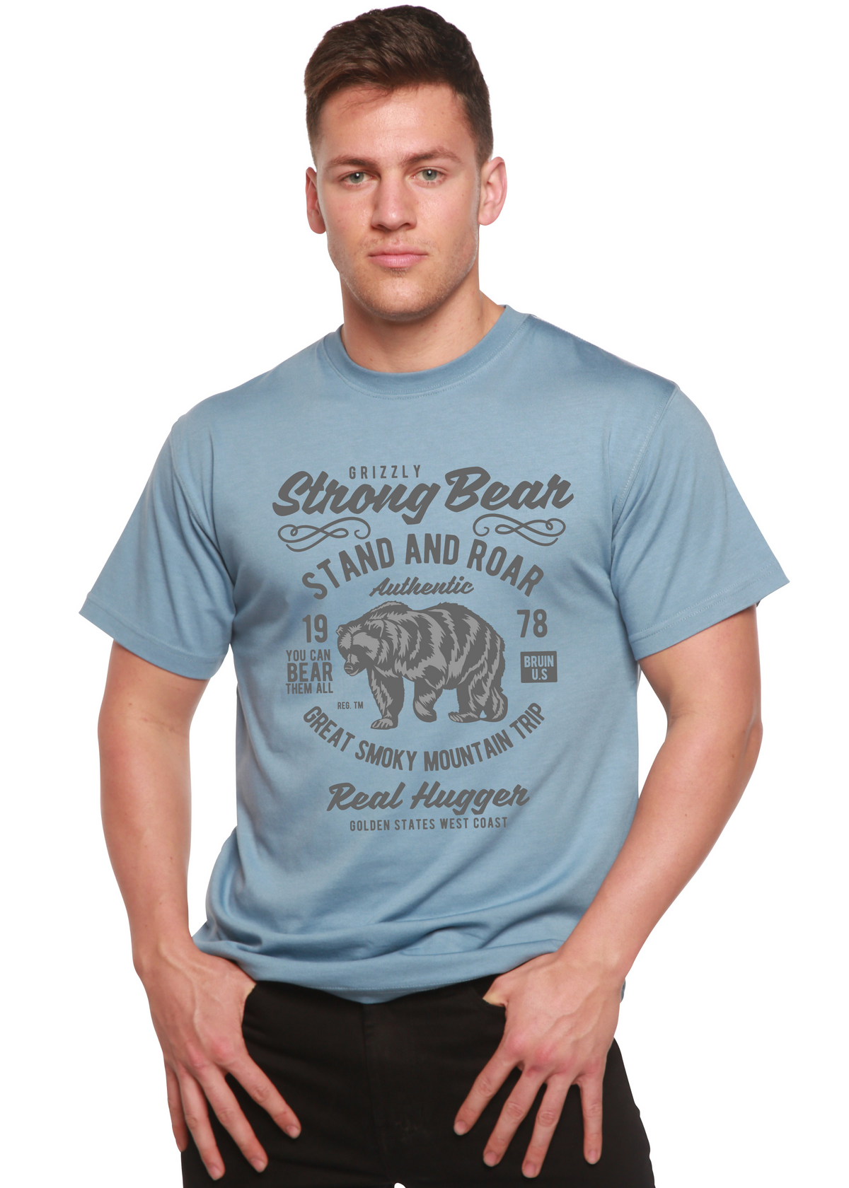 Strong Bear Spun Bamboo® Men's Bamboo Viscose/Organic Cotton Short Sleeve Graphic T-Shirt