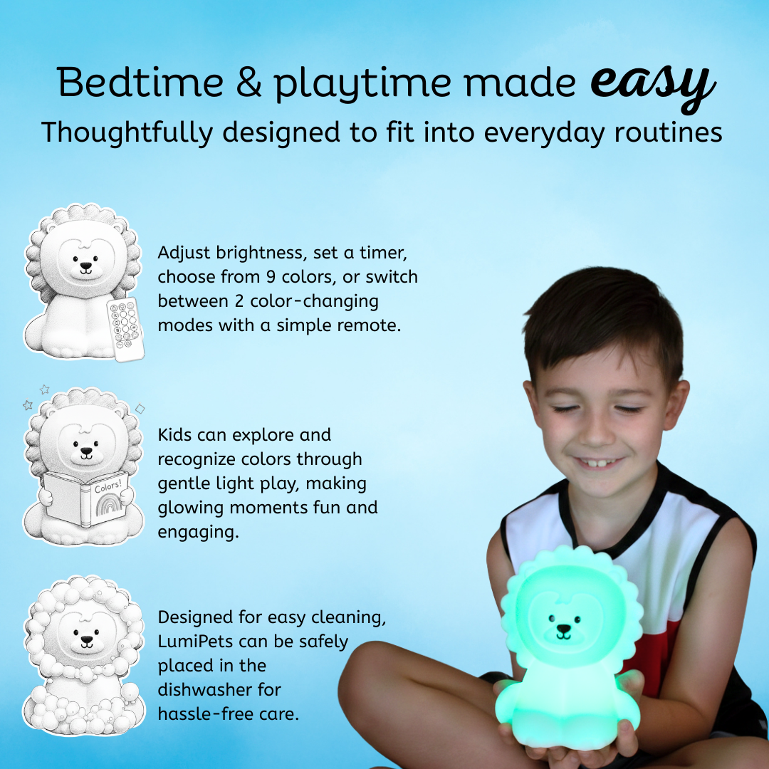 LumiPets® Luther the Lion- Children's Touch Night Light