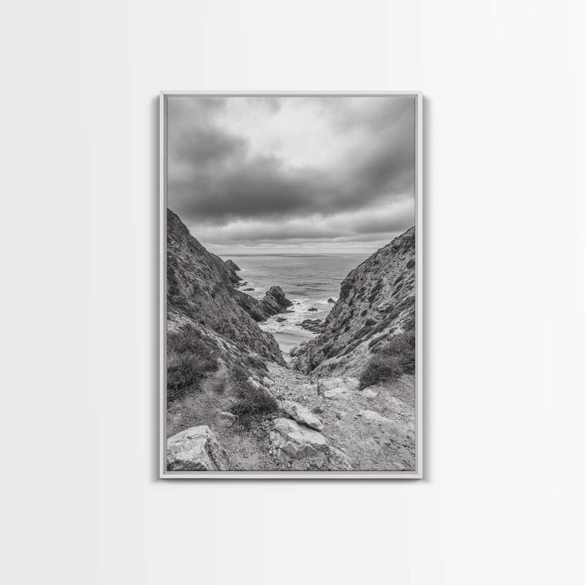 Ocean Cliffs, Rugged Coast, Seascape Photography, Travel Inspiration, Canvas Print, Hallway Wall Art, Coastal Modern Decor, Ocean View