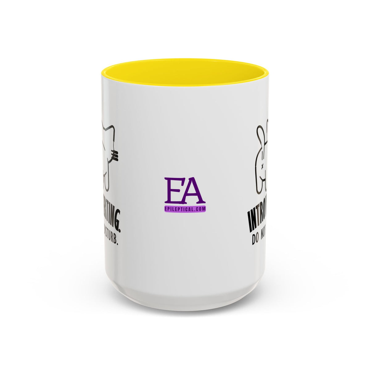 Introverting. Do Not Disturb. Two-Tone Cat Coffee Mug (11oz & 15oz)