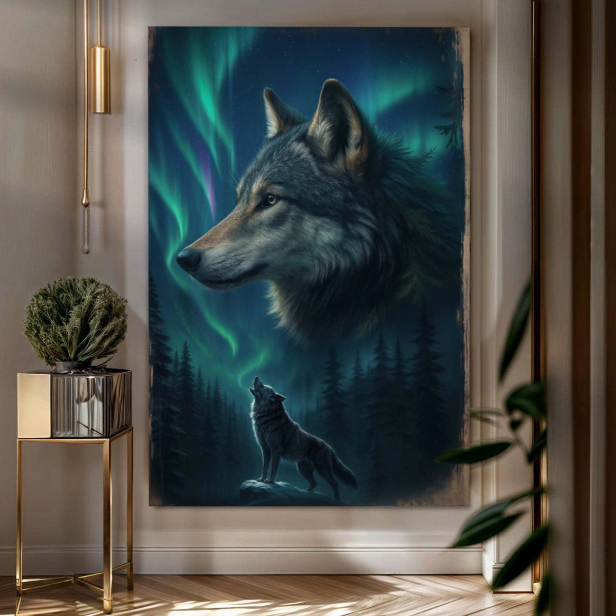 Wolf Double Exposure Wall Art IV