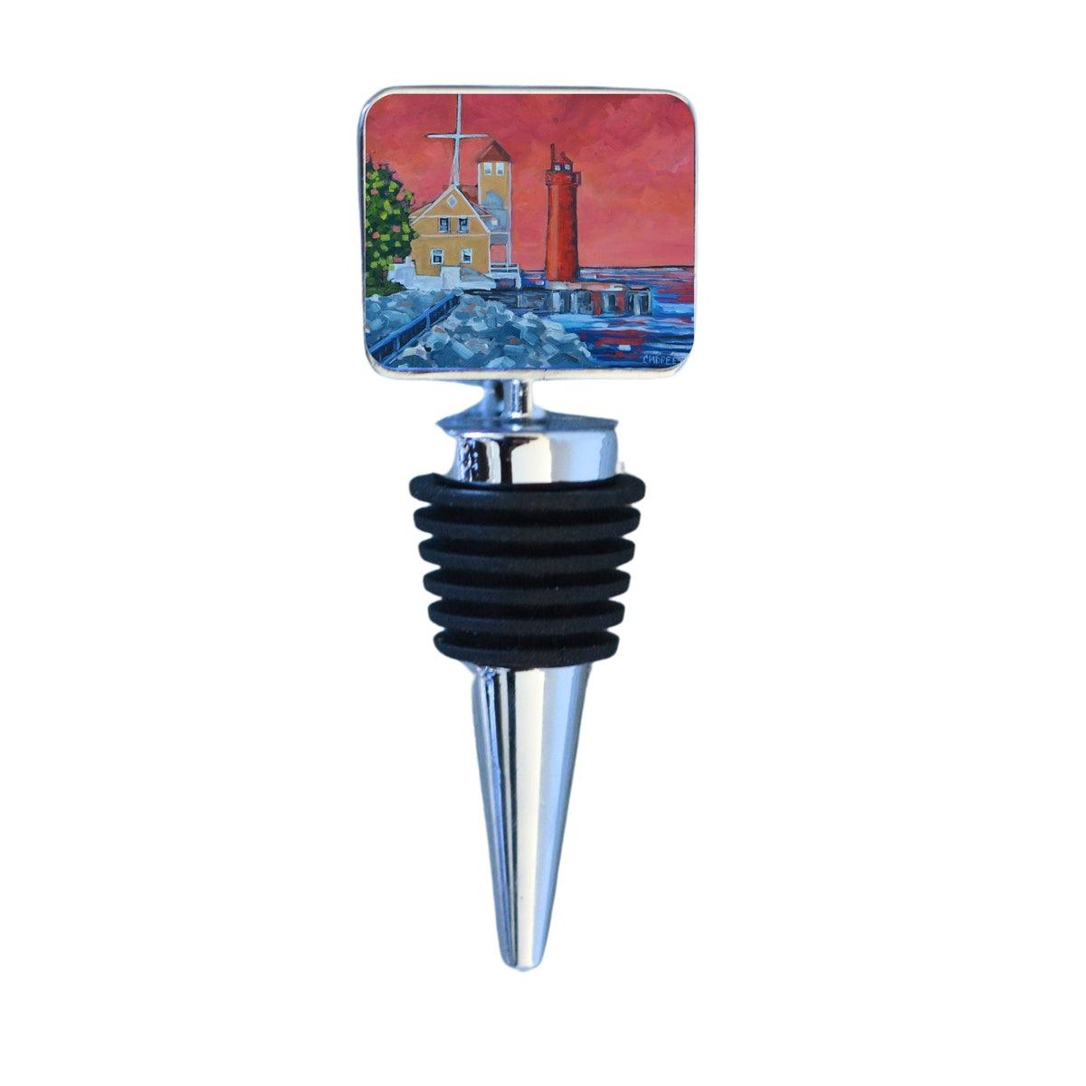 Wine Bottle Stopper: Muskegon Lighthouse