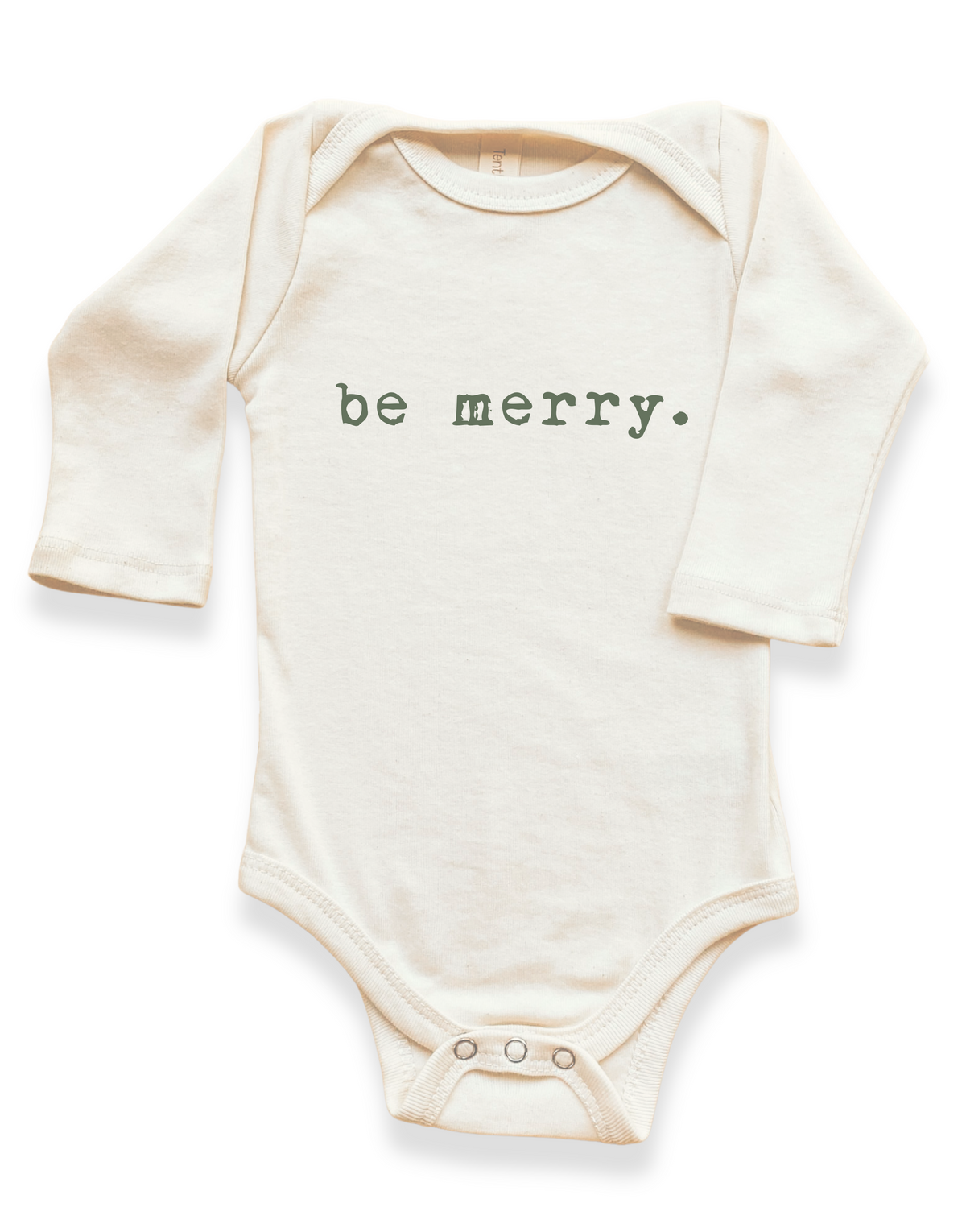 Be Merry Organic Cotton Baby Bodysuit Long Sleeve