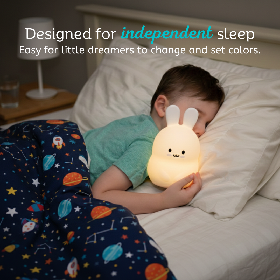 LumiPets® Bunny Night Light for Kids - Silicone Rabbit Nursery Lamp