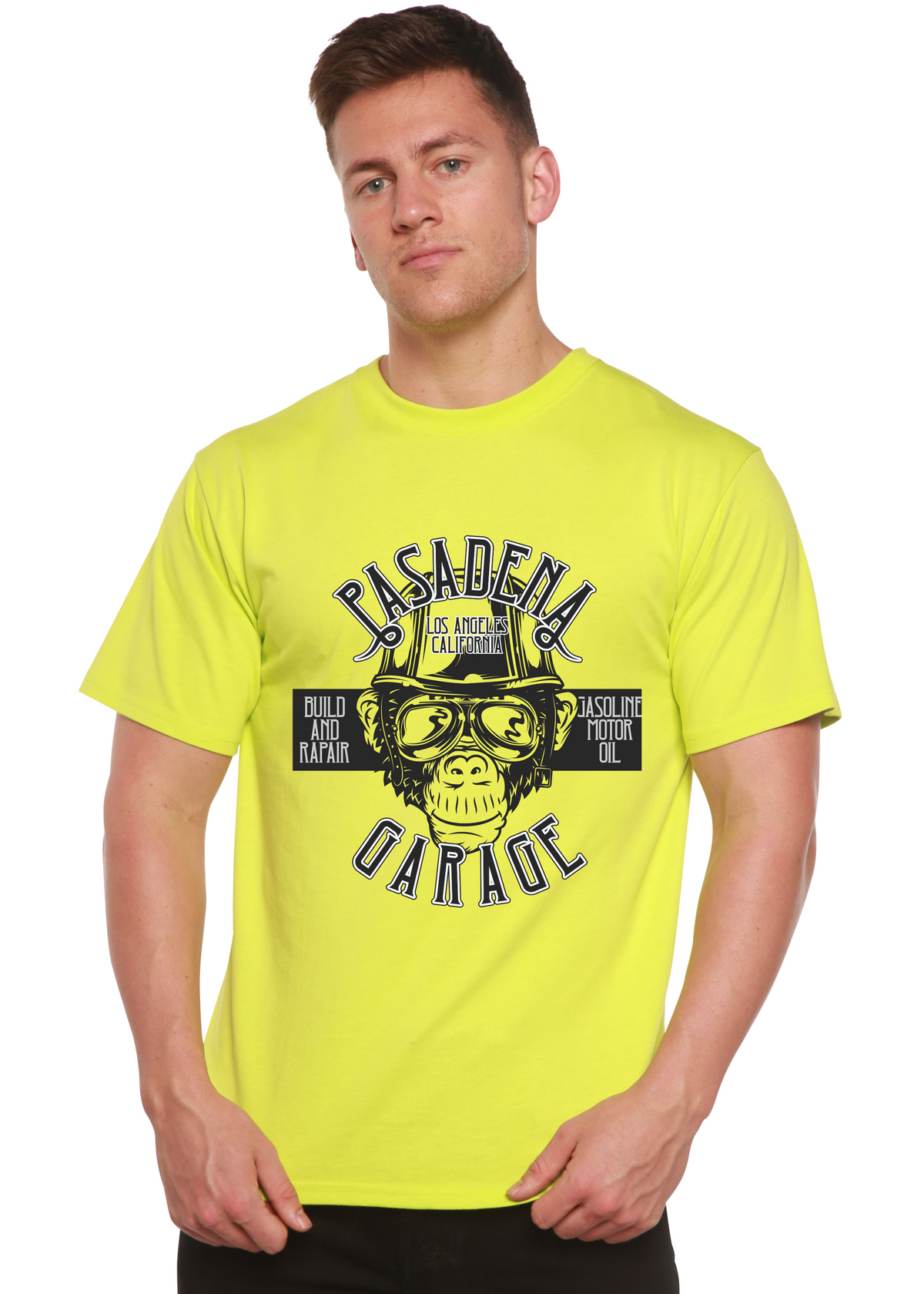 Pasadena Garage Men's Bamboo Viscose/Organic Cotton Short Sleeve Graphic T-Shirt