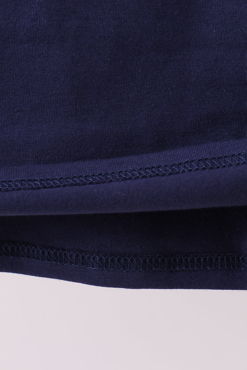 Premium Navy Auburn tiger applique top