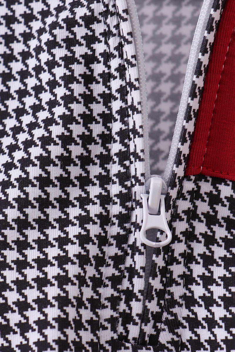 Premium Maroon Alabama embroidery gingham top