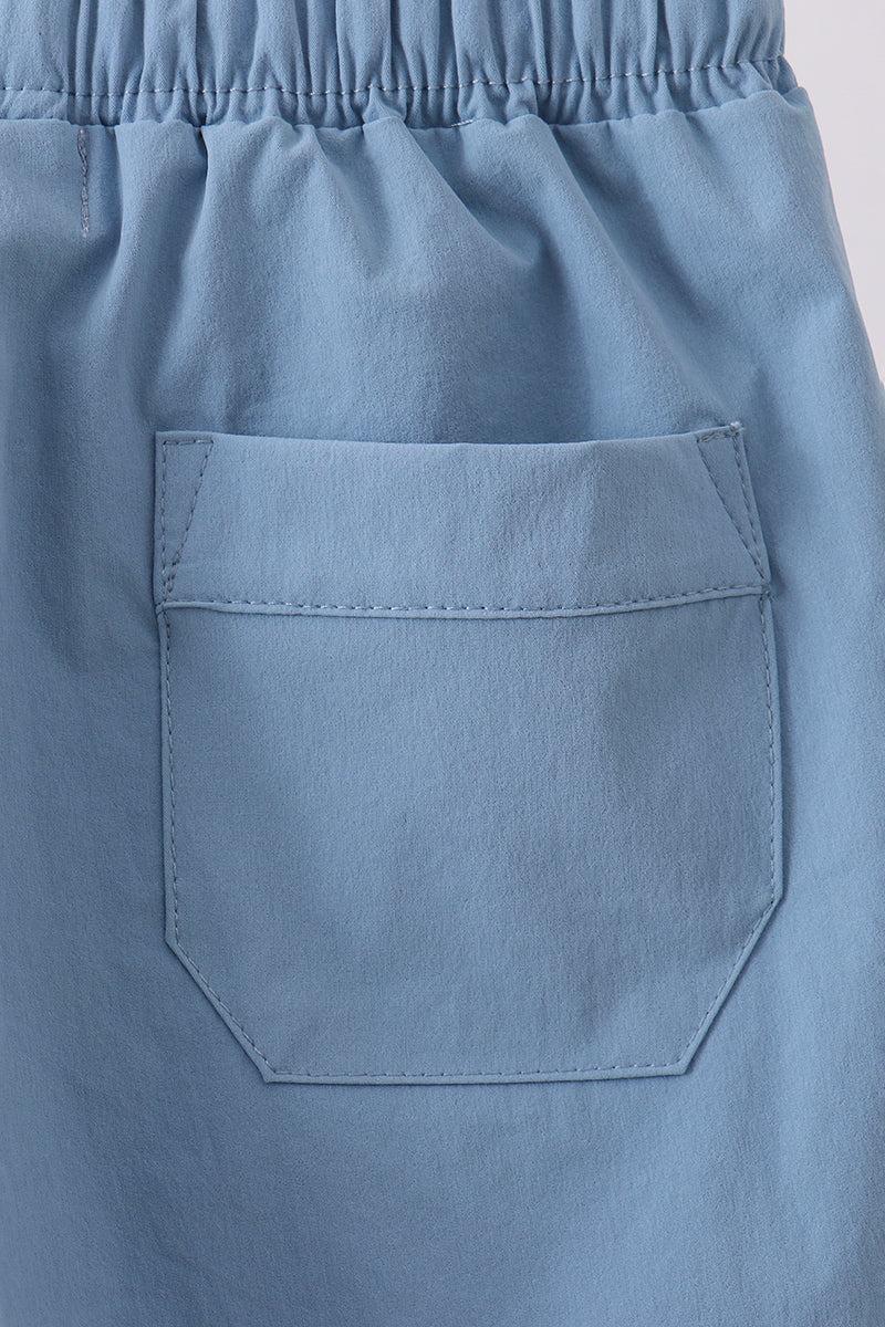 Dusty blue pocket performance shorts