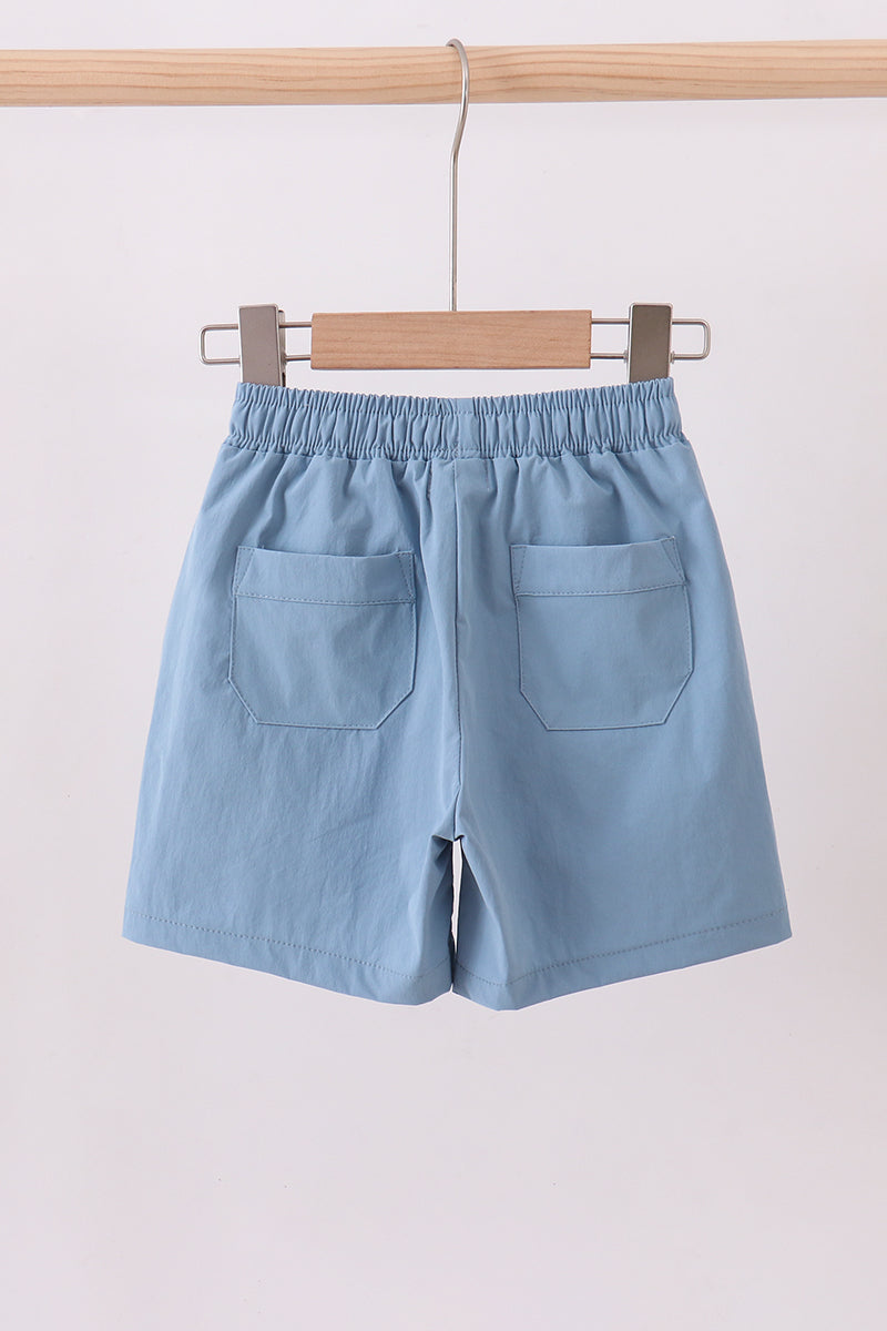 Dusty blue pocket performance shorts
