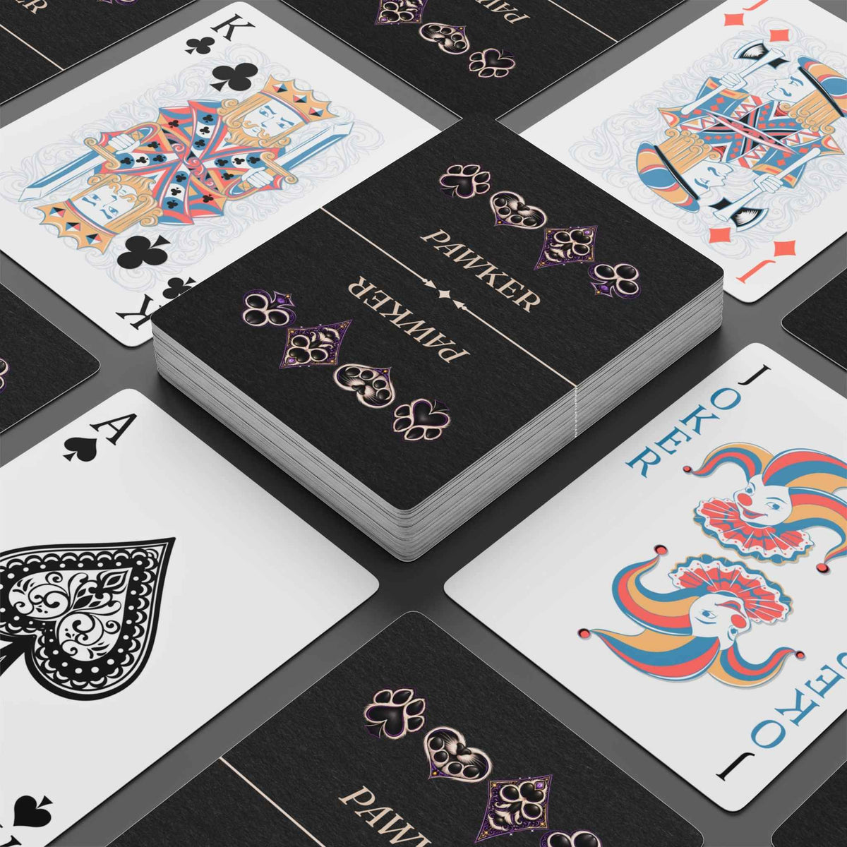 PAWKER Cat Poker Playing Cards – Cat Suit Card Deck
