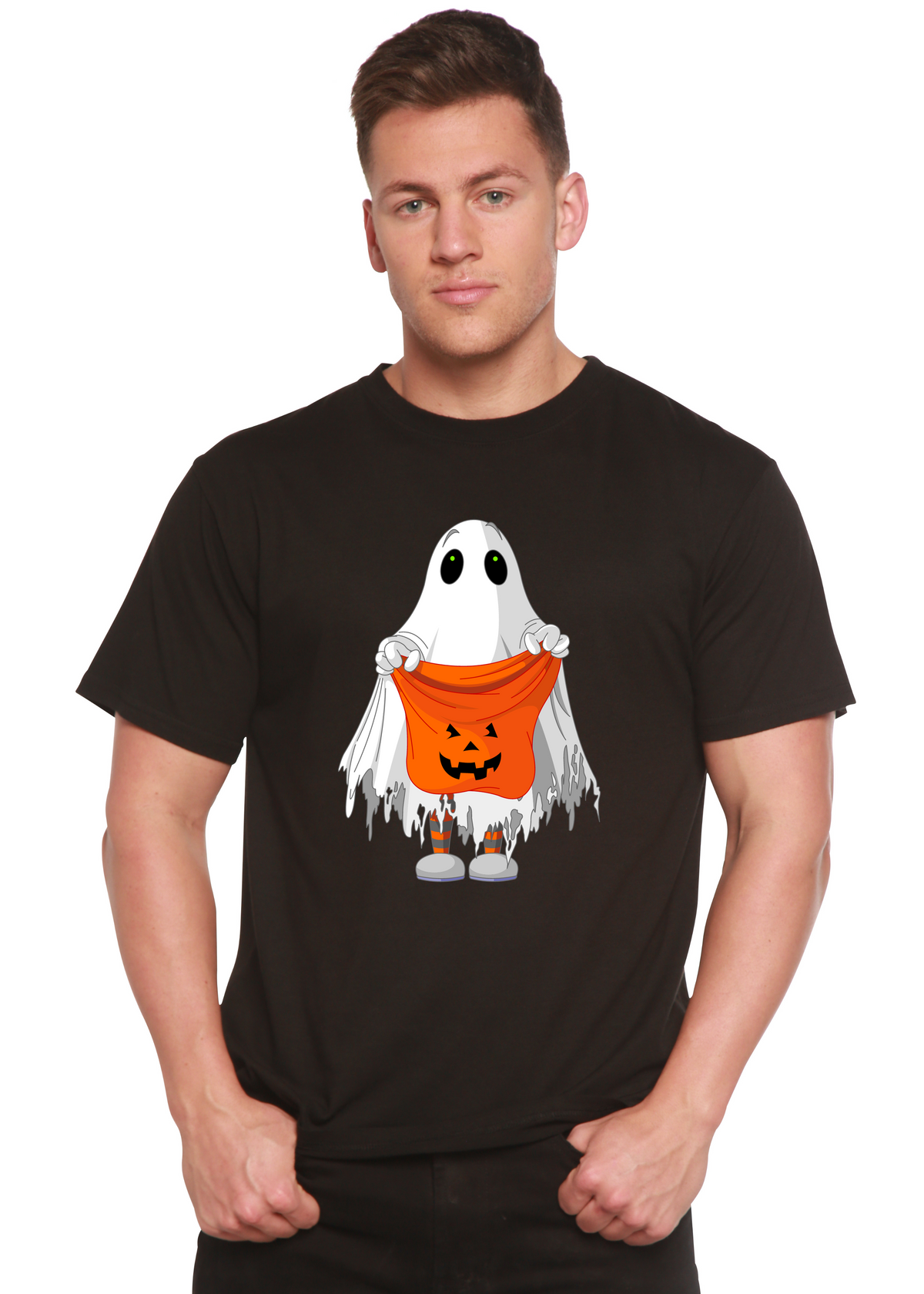 Boo Halloween Men's Bamboo Viscose/Organic Cotton Short Sleeve Graphic T-Shirt