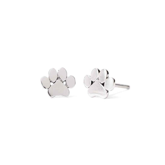 Sterling Silver Paw Stud Earrings – Pet Lover Dog Jewelry Gift
