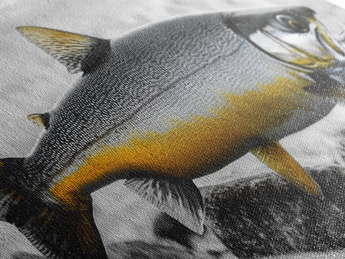 Golden Trout, River Rocks, Fishing Moment, Canvas Print, rustic lakehouse decor, angler gift wall art, fish print, cabin lodge artwork