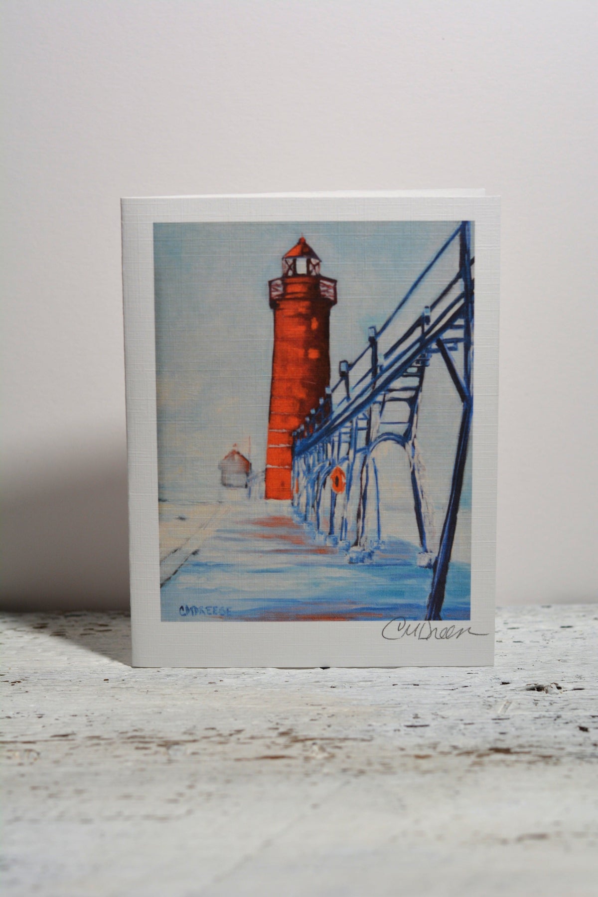 Notecard - The Magic of Winter Grand Haven Lighthouse