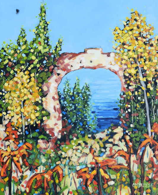 "Mackinac Island -Arch Rock" Giclee Print on Paper or Canvas. Michigan Artist Christi Dreese