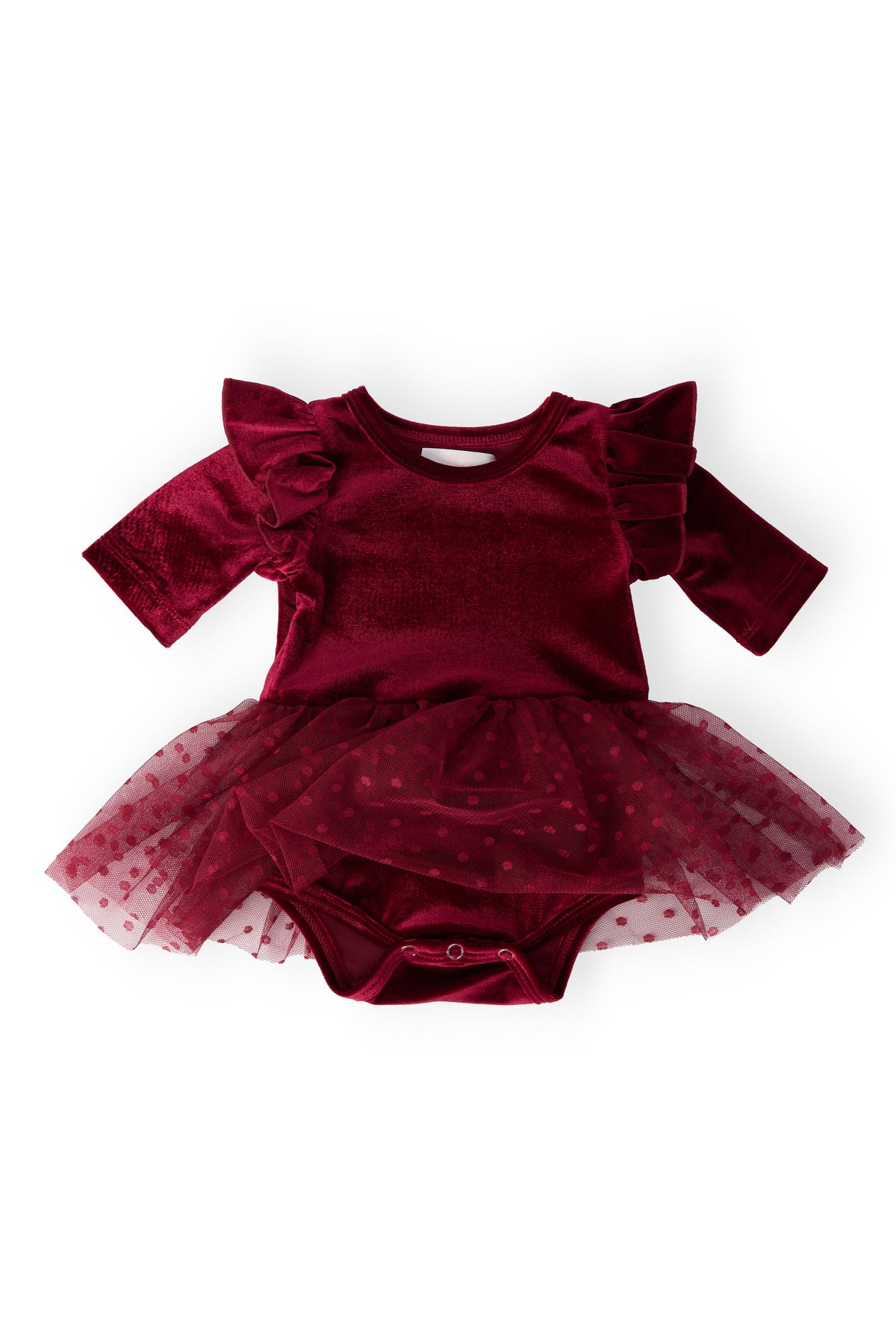 Cranberry Velvet Tutu Bodysuit