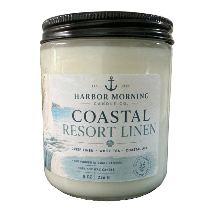 Coastal Resort Linen | 8 oz Soy Candle