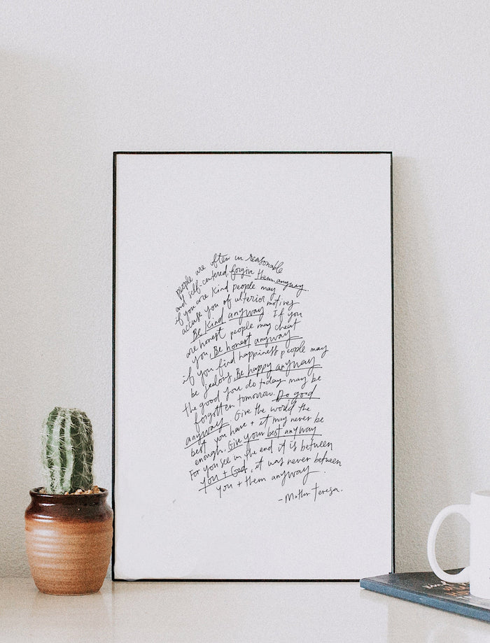 11x17 Do It Anyway Poem