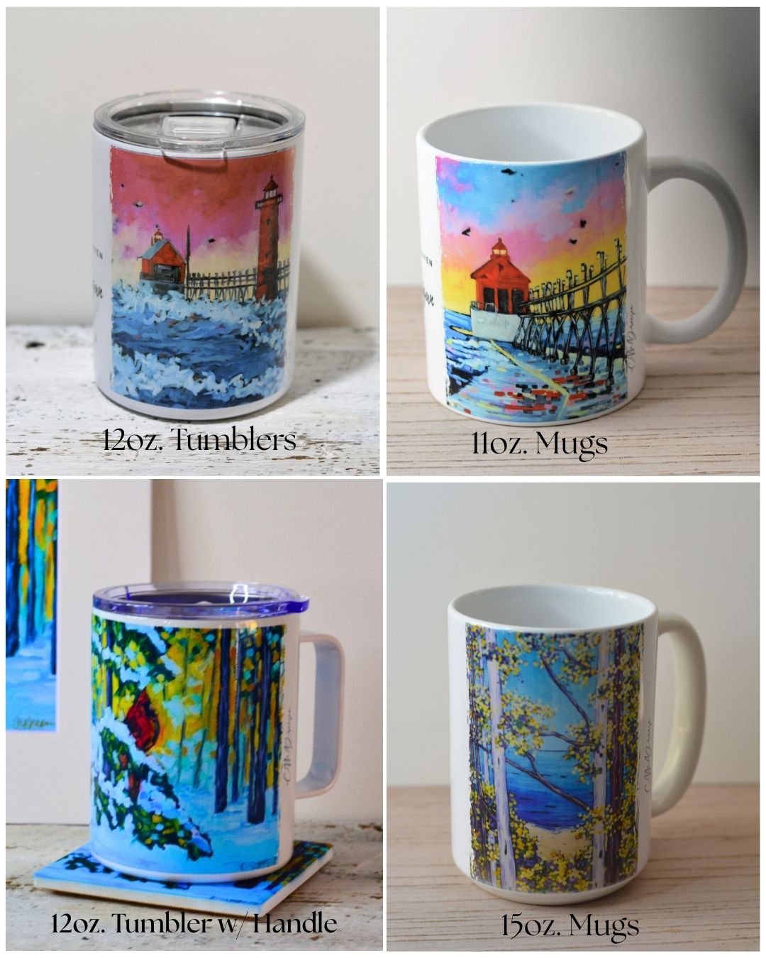 South Haven Lighthouse Drinkware – Ceramic Mugs & Stainless Steel Tumblers