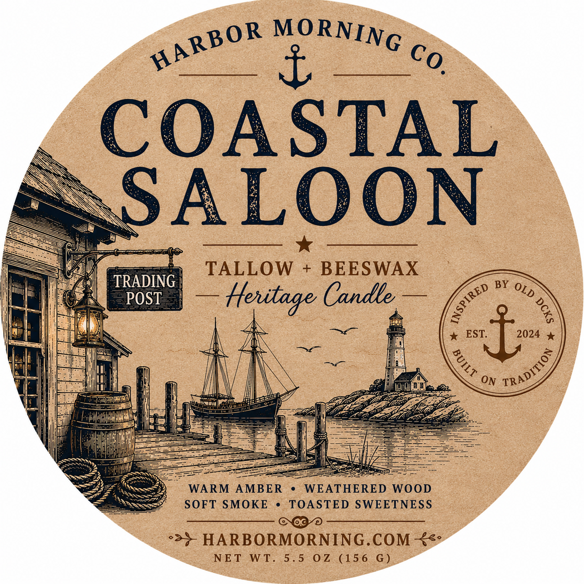Coastal Saloon – Tallow & Beeswax Heritage Candle | Trading Post Collection