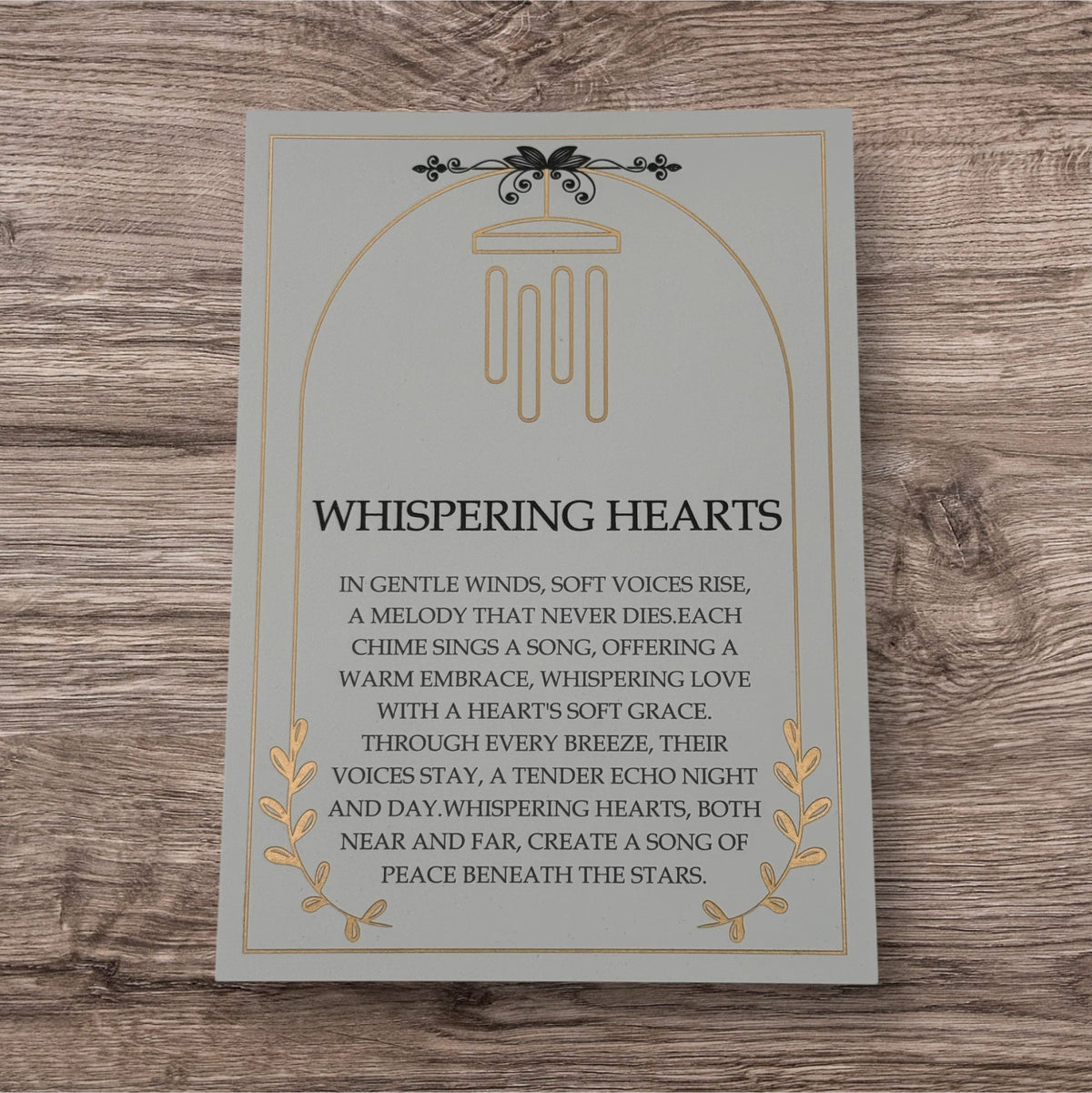 Gift Bundle - Memorial Wind Chimes – Whispering Hearts™ Collection – Rose Gold - Memorial Heart Included 28”