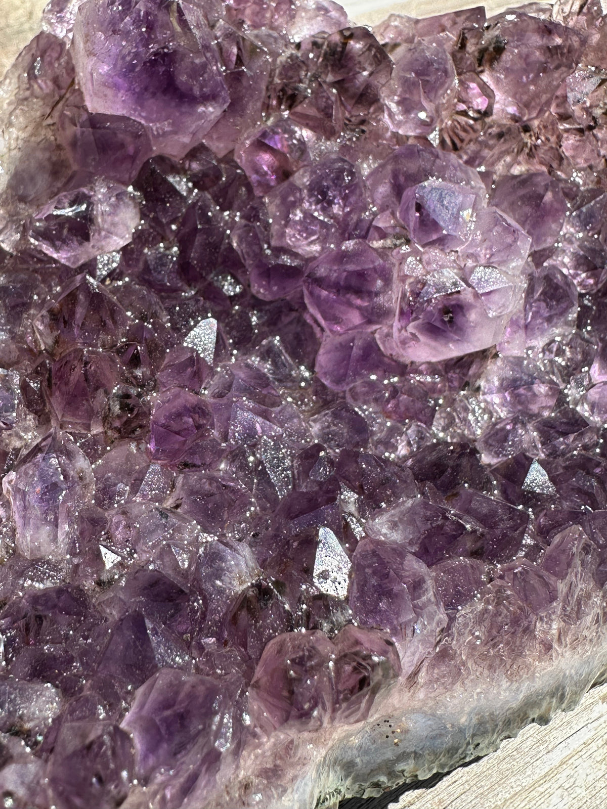 Natural Amethyst Cluster Crystal – Raw Purple Quartz Geode (4.7x3.5x1.8")