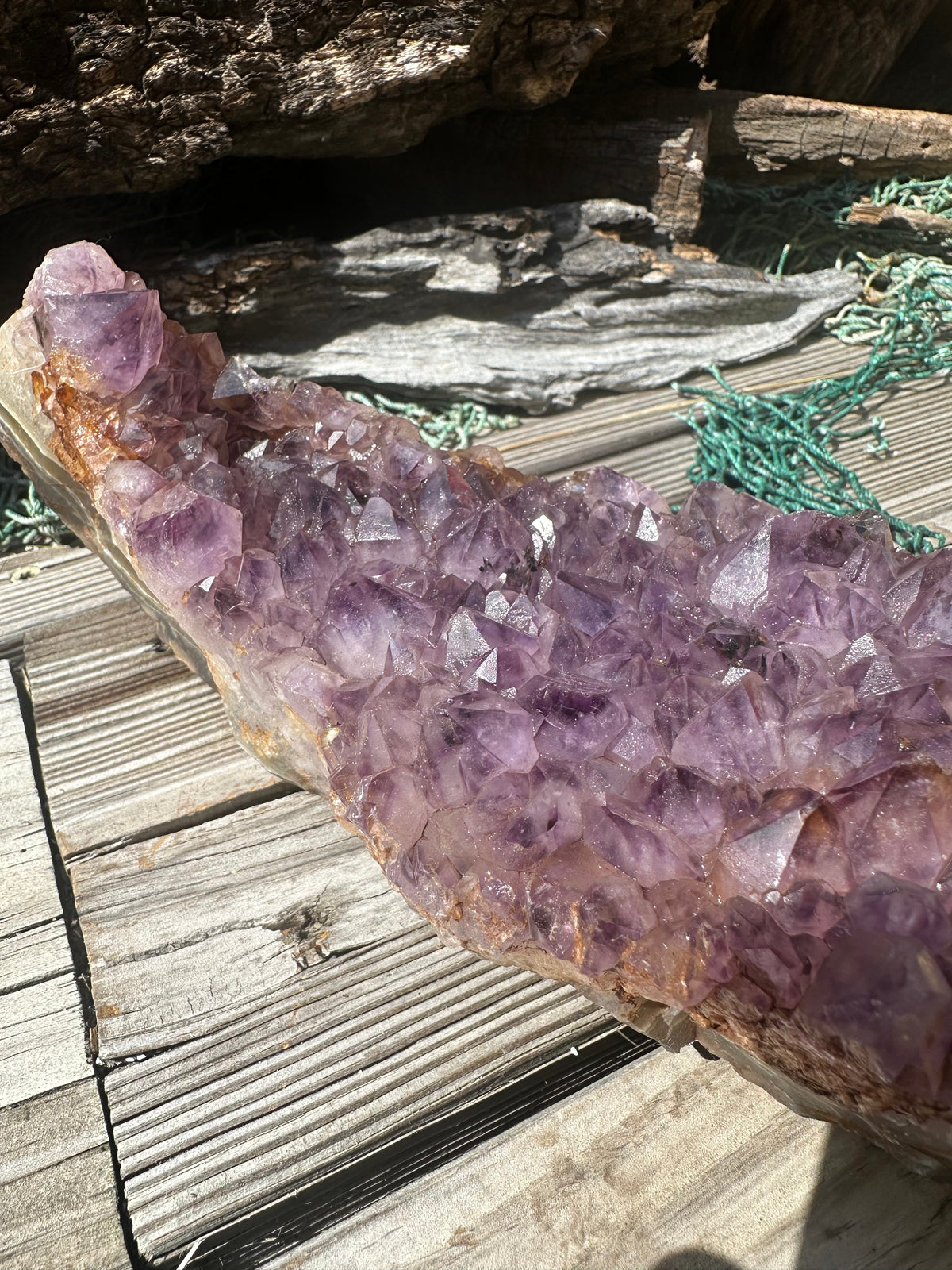 Natural Amethyst Cluster Crystal Specimen-Raw Purple Quartz Geode  (9x3.4x3.8)