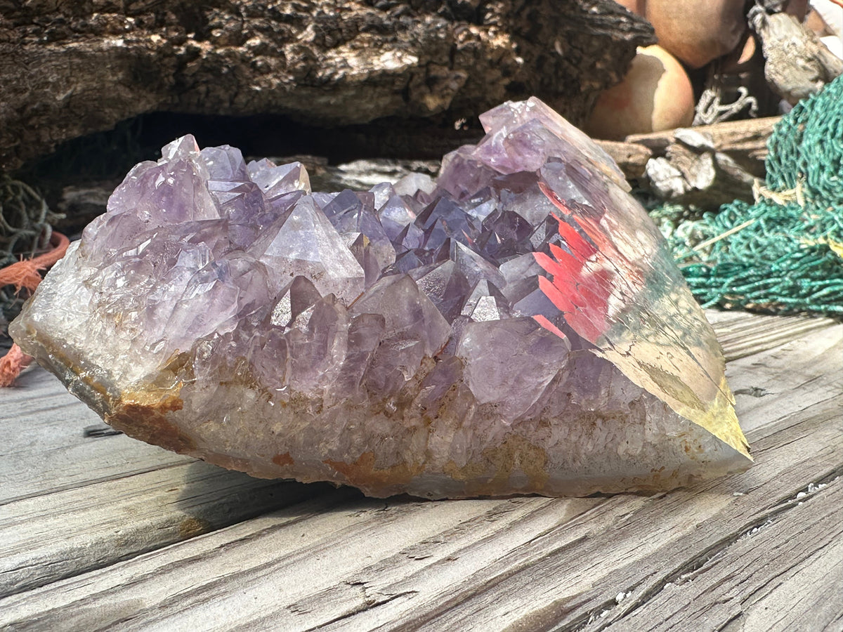 Natural Amethyst Cluster Crystal Specimen-Raw Purple Quartz Geode  (7.9x4.7x2.3)
