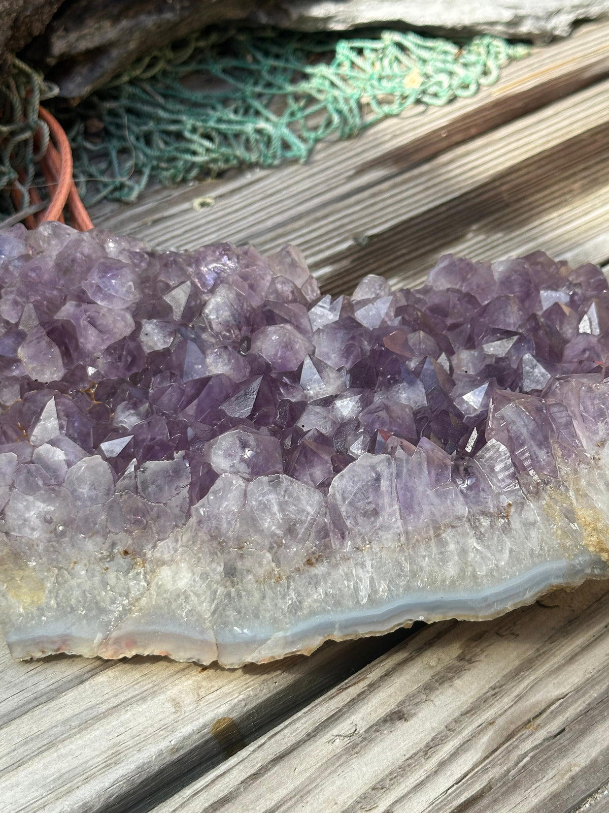 Natural Amethyst Cluster Crystal Specimen-Raw Purple Quartz Geode  (7.9x4.7x2.3)