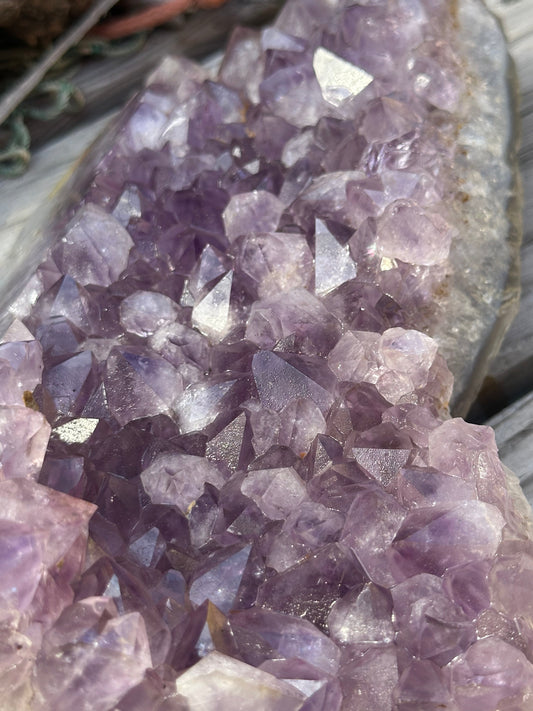 Natural Amethyst Cluster Crystal Specimen-Raw Purple Quartz Geode  (7.9x4.7x2.3)