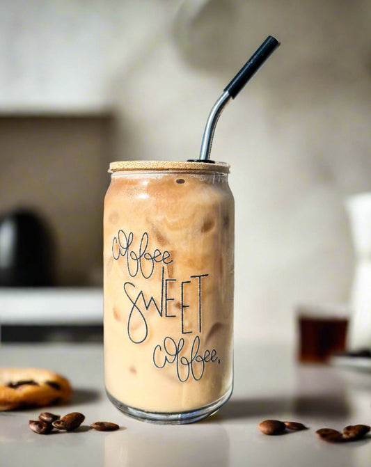 Coffee Sweet Coffee | Can Glass with Bamboo Lid