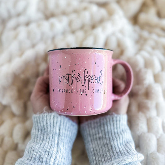 Motherhood Embrace The Chaos Campfire Coffee Mug