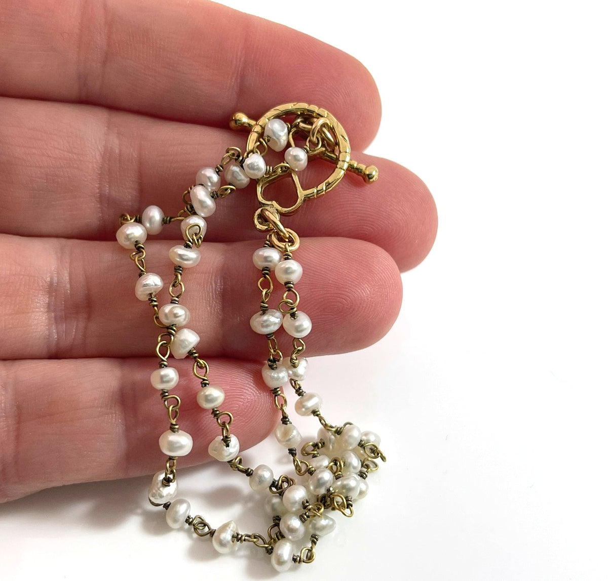 Dual Layer Freshwater Pearl Bracelet – 14K Gold Filled