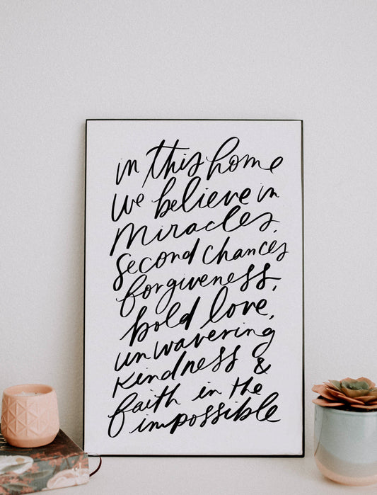 11x17 In this home we believe