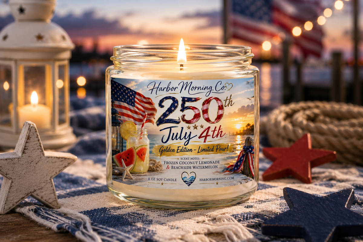 250th July Fourth | 8 oz Coconut Lemonade Soy Candle