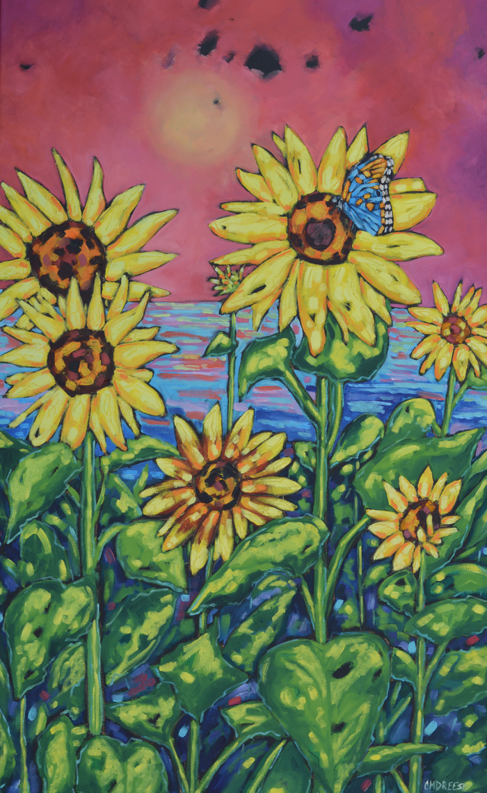 "Love Can Rebuild the World" — Original Oil Painting by Christi Dreese | 36"×60" | Sunflowers